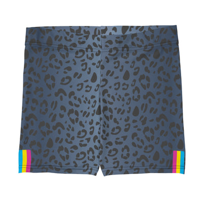 Pansexual Pride Flag Blue Leopard Print Legging Shorts Shorts The Rainbow Stores