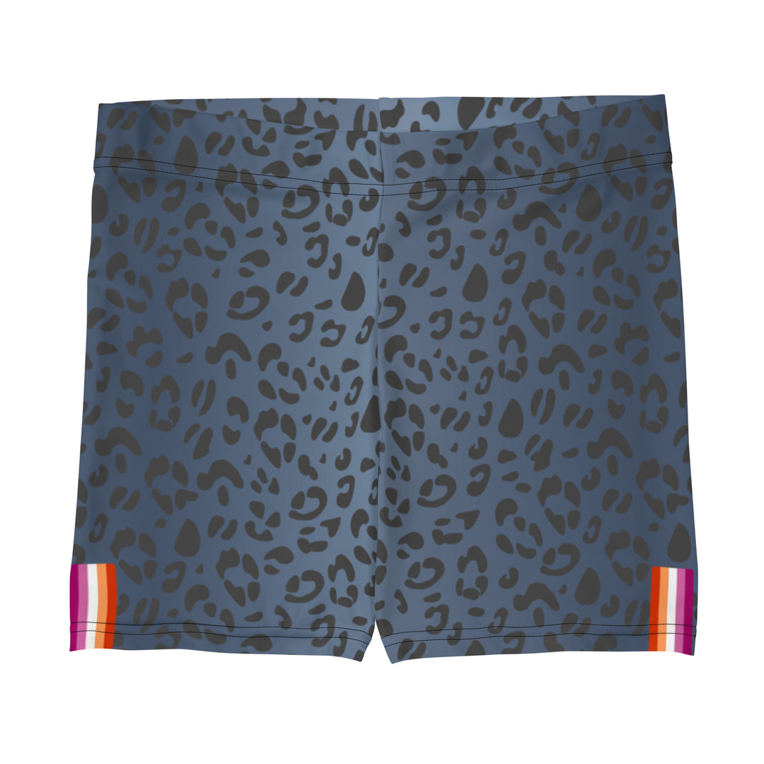 Lesbian Pride Flag Blue Leopard Print Legging Shorts Legging Shorts The Rainbow Stores