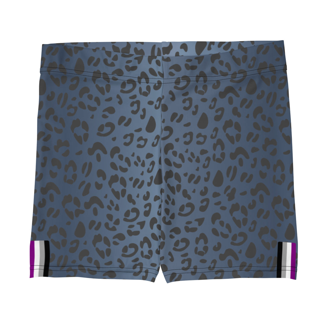 Asexual Pride Flag Blue Leopard Print Legging Shorts Legging Shorts The Rainbow Stores