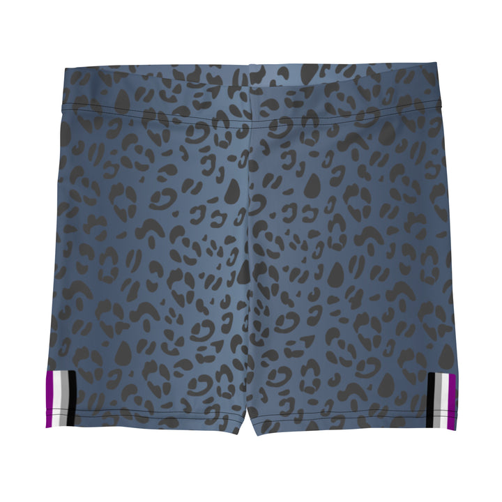 Asexual Pride Flag Blue Leopard Print Legging Shorts Legging Shorts The Rainbow Stores