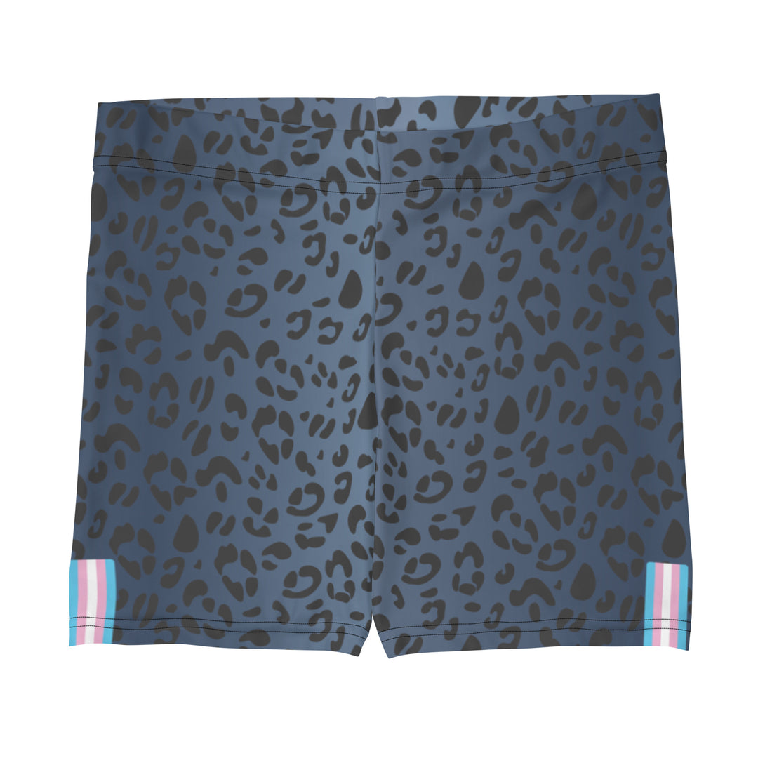 Trans Pride Flag Blue Leopard Print Legging Shorts Legging Shorts The Rainbow Stores