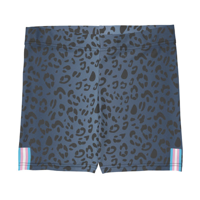 Trans Pride Flag Blue Leopard Print Legging Shorts Shorts The Rainbow Stores