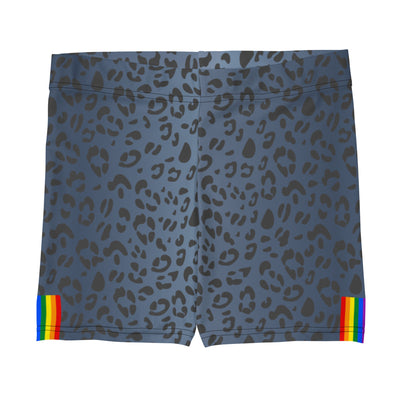 Rainbow Pride Flag Blue Leopard Print Legging Shorts Legging Shorts The Rainbow Stores