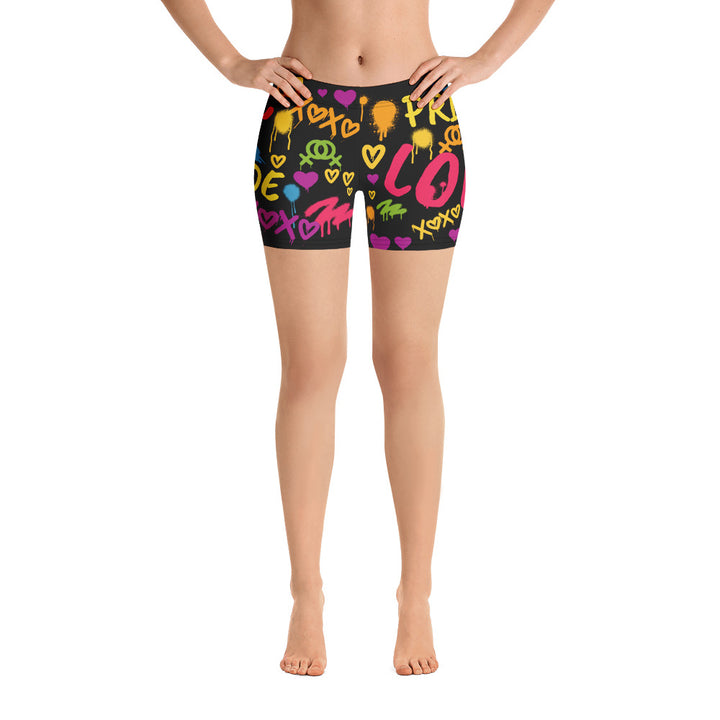 Love And Pride Legging Shorts Legging Shorts The Rainbow Stores