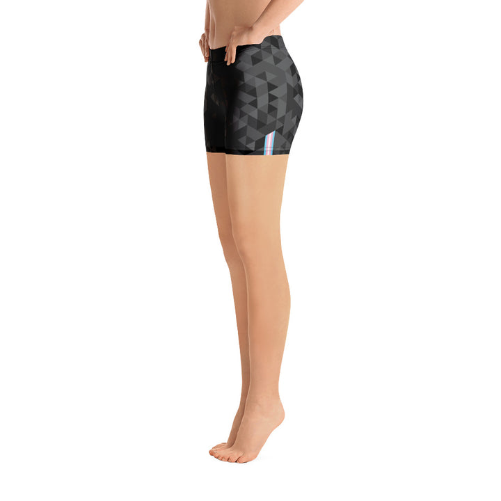 Trans Triangle Pattern Legging Shorts Legging Shorts The Rainbow Stores