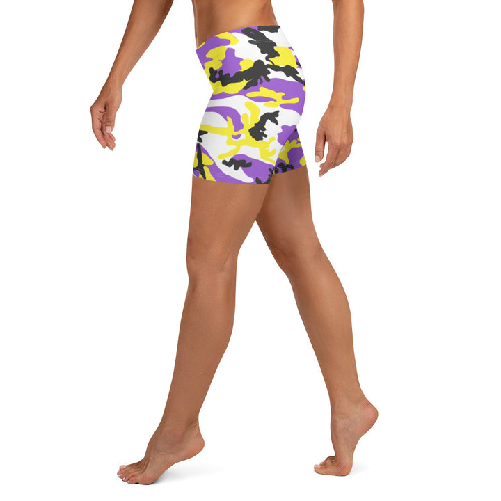 Non-Binary Camo Legging Shorts Legging Shorts The Rainbow Stores