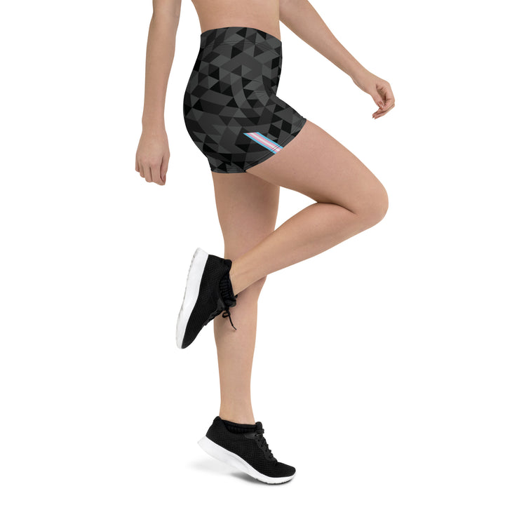 Trans Triangle Pattern Legging Shorts Legging Shorts The Rainbow Stores