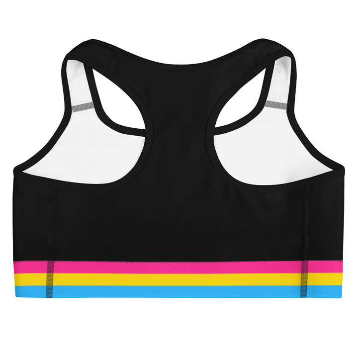 Pansexual Pride Flag Trim Sports bra Sports Bras The Rainbow Stores