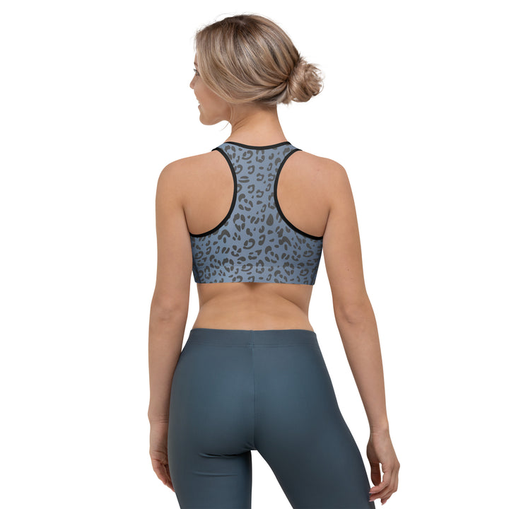 Pansexual Pride Flash Blue Leopard Print Sports Bra Sports Bras The Rainbow Stores