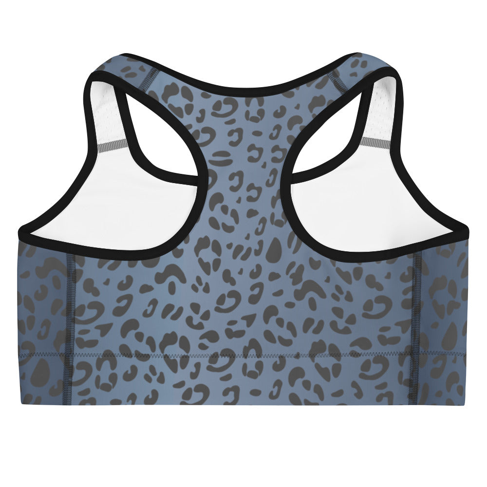 Pansexual Pride Flash Blue Leopard Print Sports Bra Sports Bras The Rainbow Stores