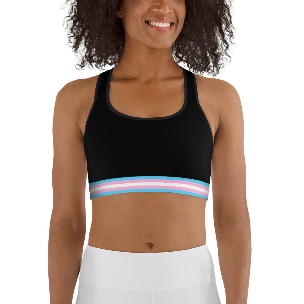 Trans Pride Pattern X Sports bra