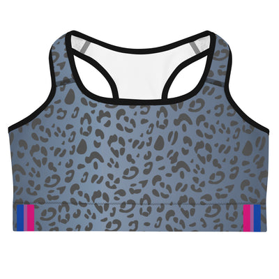 Bisexual Pride Flash Blue Leopard Print Sports Bra Sports Bras The Rainbow Stores