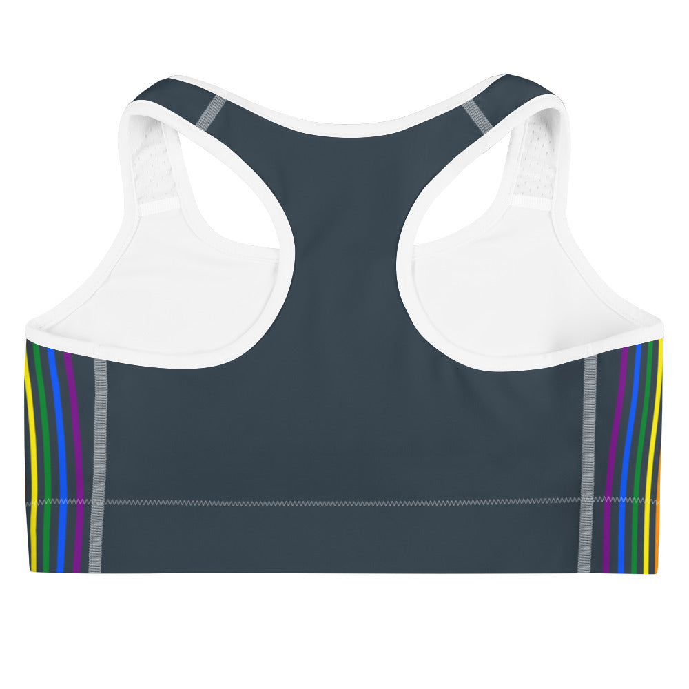 Rainbow Pride Flag Separated Stripes Sports Bra Sports Bras The Rainbow Stores