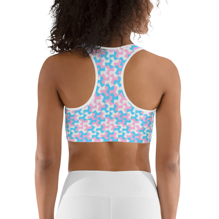 Trans Pride Pattern X Sports bra Sports Bras The Rainbow Stores