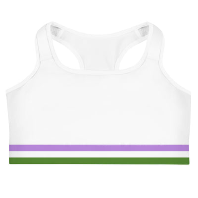 Genderqueer Pride Flag Sports Bra (White) Sports Bras The Rainbow Stores