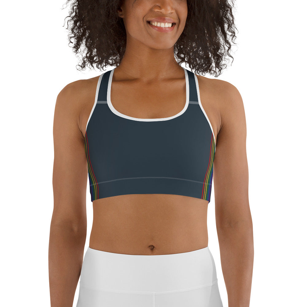 Rainbow Pride Flag Separated Stripes Sports Bra Sports Bras The Rainbow Stores
