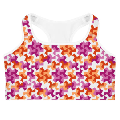 Lesbian Pride Pattern X Sports bra Sports Bras The Rainbow Stores