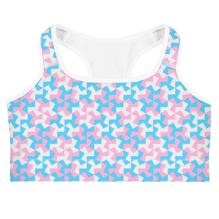 Trans Pride Pattern X Sports bra Sports Bras The Rainbow Stores