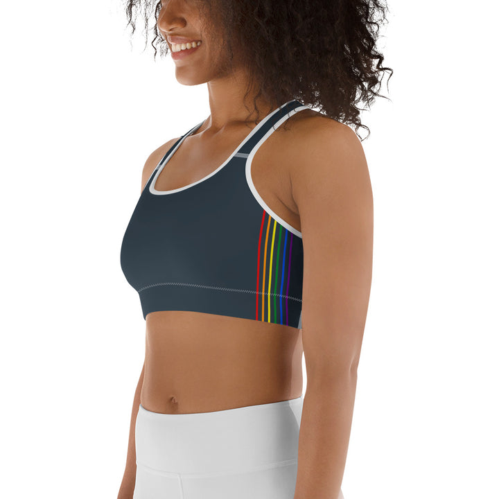 Rainbow Pride Flag Separated Stripes Sports Bra Sports Bras The Rainbow Stores