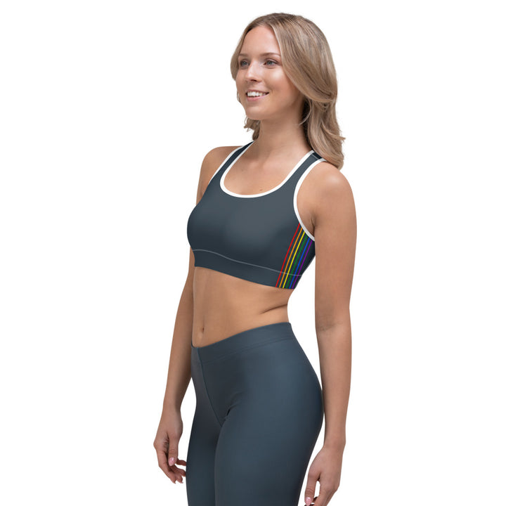 Rainbow Pride Flag Separated Stripes Sports Bra Sports Bras The Rainbow Stores