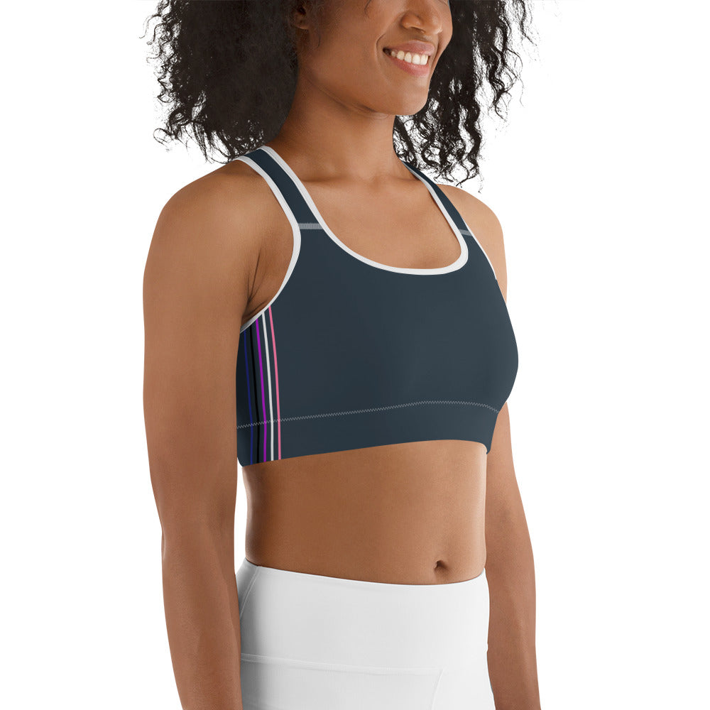 Gender Fluid Pride Flag Separated Stripes Sports Bra