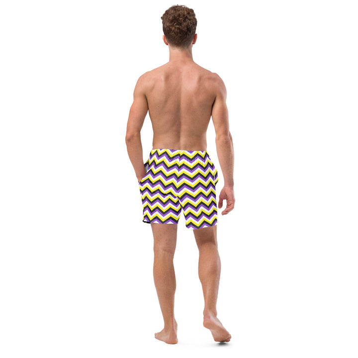 Non-Binary Zig Zag Swimming Trunks Swimwear The Rainbow Stores