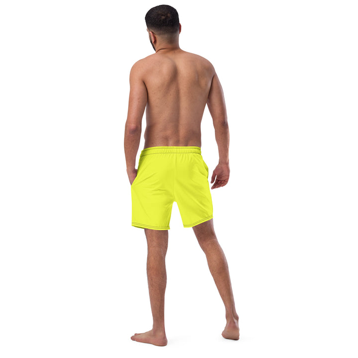 Neon Yellow Swimming Trunks with Rainbow Pocket Swimwear The Rainbow Stores