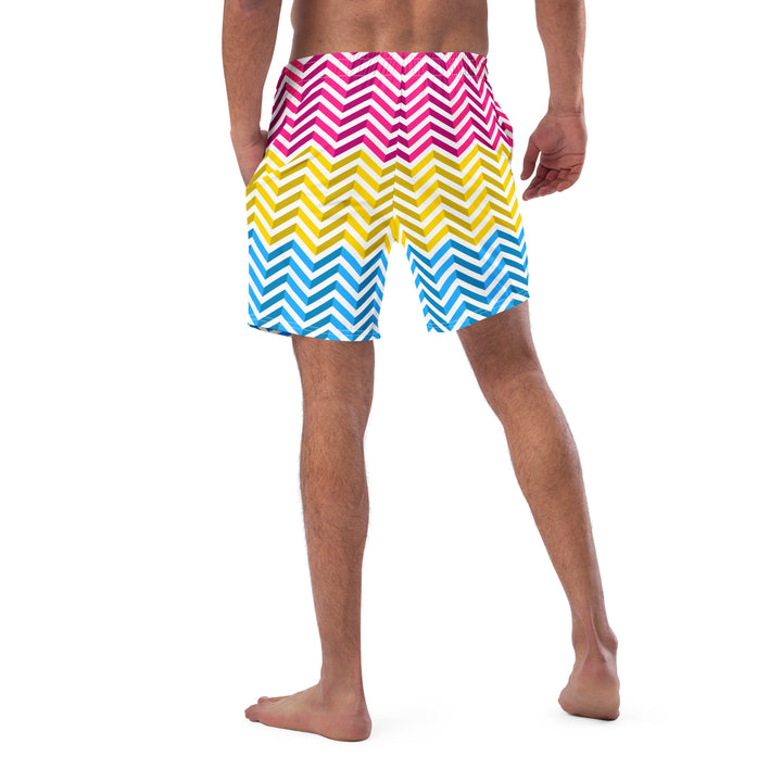 Pansexual Zig Zag White Swimming Trunks Swimwear The Rainbow Stores