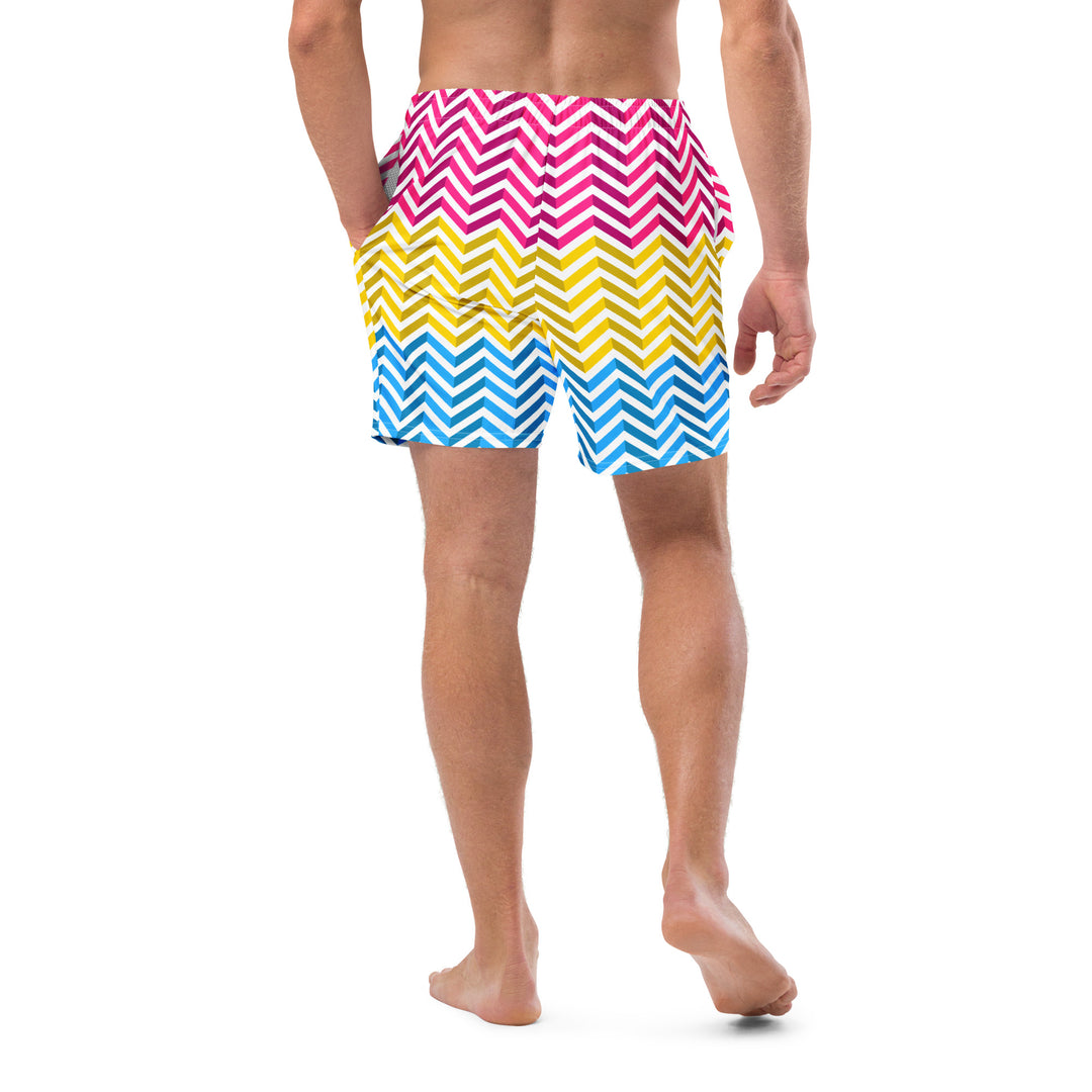 Pansexual Zig Zag White Swimming Trunks Swimwear The Rainbow Stores