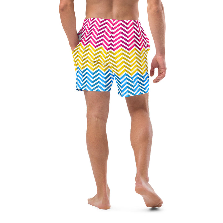 Pansexual Zig Zag White Swimming Trunks Swimwear The Rainbow Stores