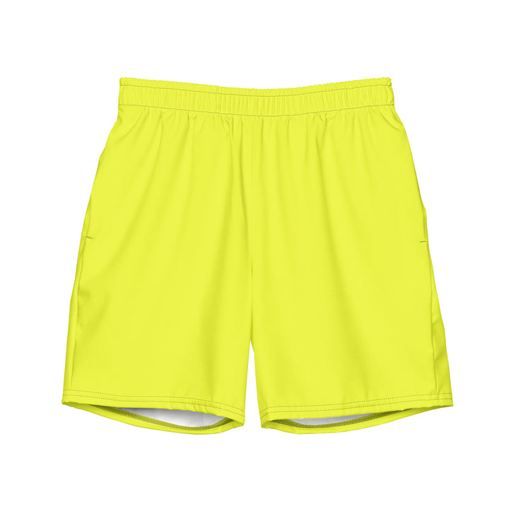 Neon Yellow Swimming Trunks with Rainbow Pocket Swimwear The Rainbow Stores