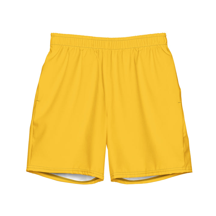 Mustard Yellow Swimming Trunks With Rainbow Pocket Swimwear The Rainbow Stores