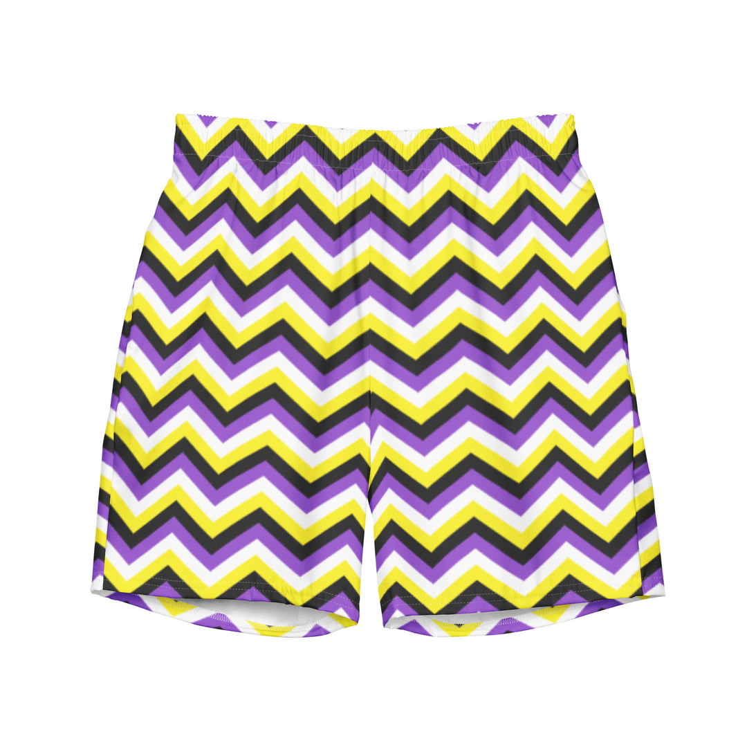 Non-Binary Zig Zag Swimming Trunks Swimwear The Rainbow Stores
