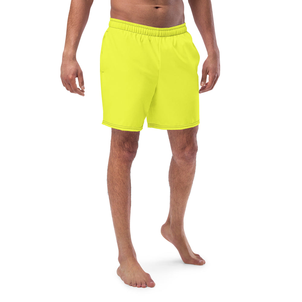 Neon Yellow Swimming Trunks with Rainbow Pocket Swimwear The Rainbow Stores