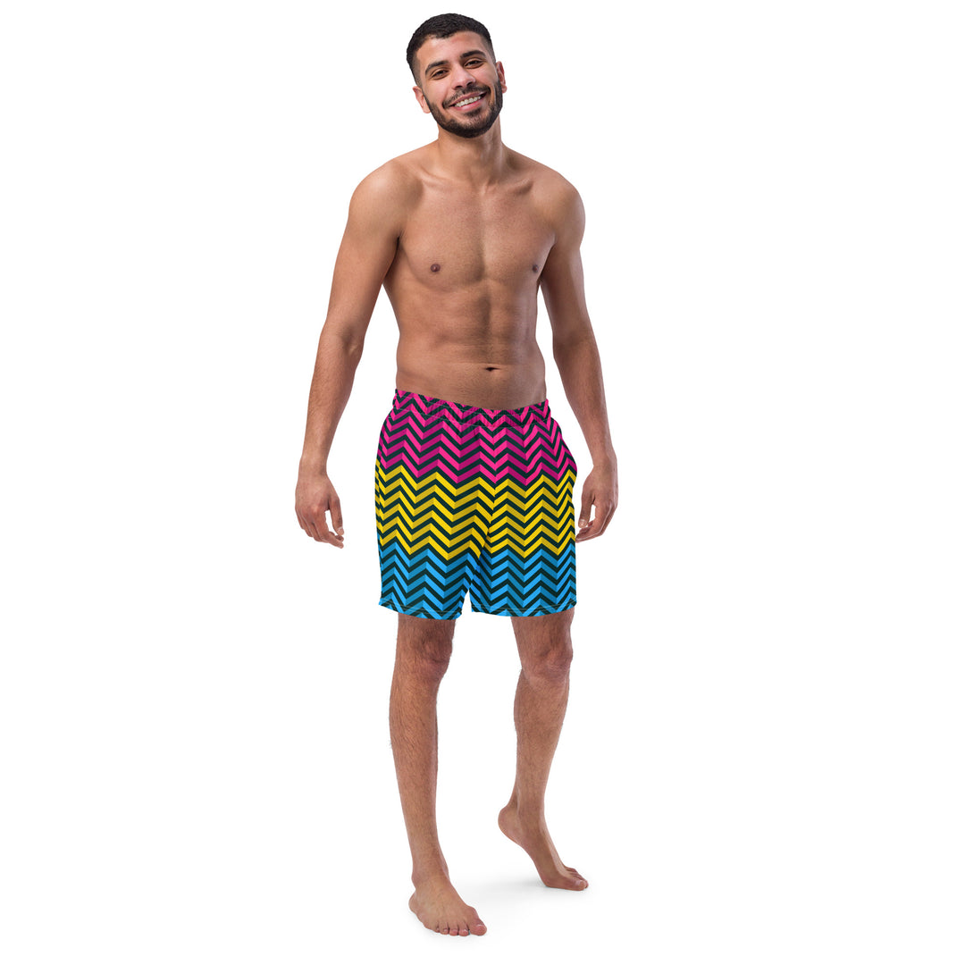 Pansexual Zig Zag Blue Swimming Trunks Swimwear The Rainbow Stores