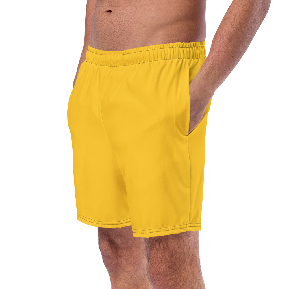 Mustard Yellow Swimming Trunks With Rainbow Pocket Swimwear The Rainbow Stores