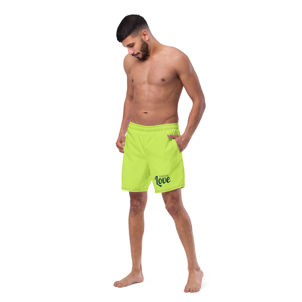 Choose Love Lime Swimming Trunks Swimwear The Rainbow Stores