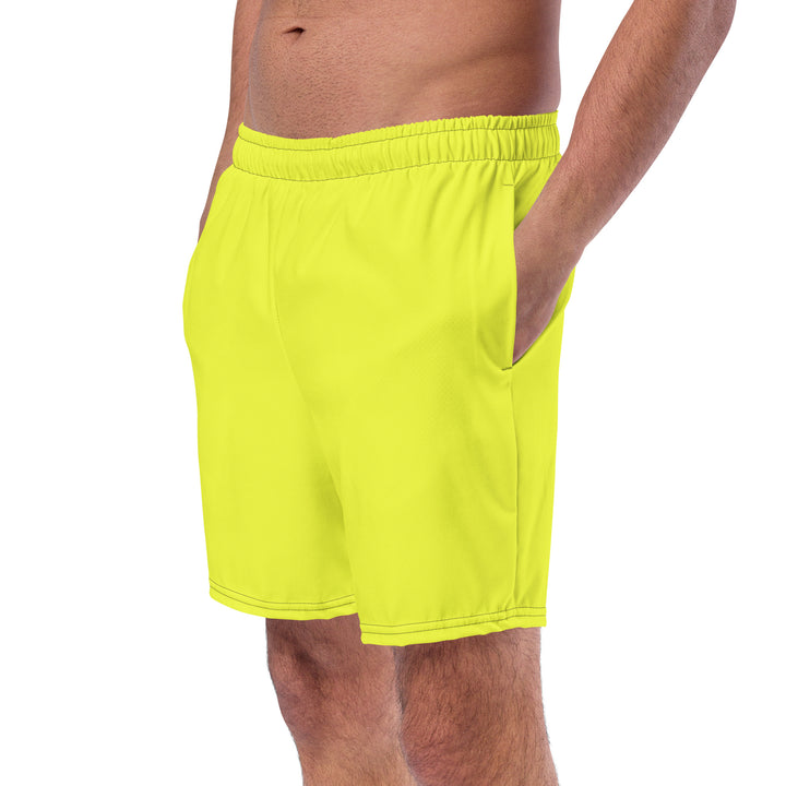 Neon Yellow Swimming Trunks with Rainbow Pocket Swimwear The Rainbow Stores