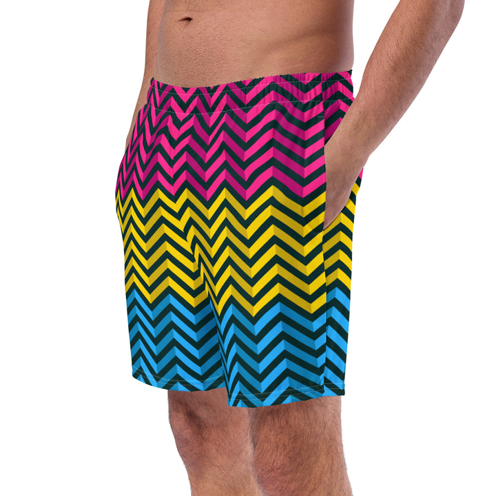 Pansexual Zig Zag Blue Swimming Trunks Swimwear The Rainbow Stores