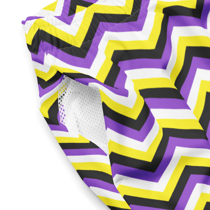Non-Binary Zig Zag Swimming Trunks Swimwear The Rainbow Stores