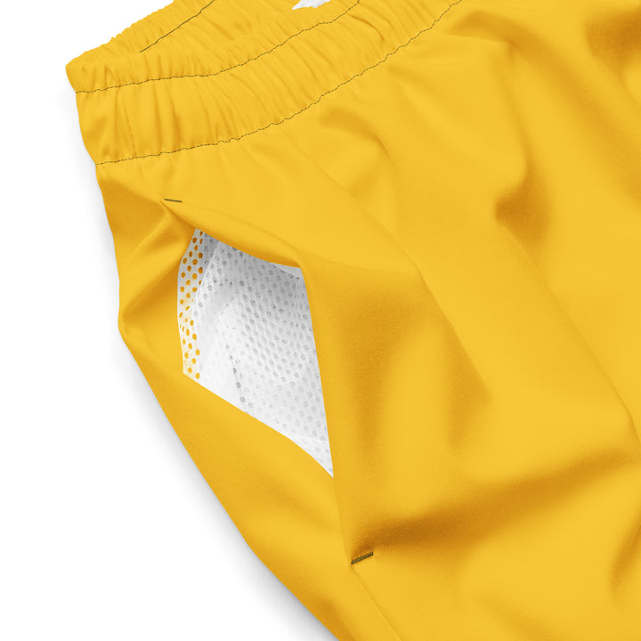 Mustard Yellow Swimming Trunks With Rainbow Pocket Swimwear The Rainbow Stores