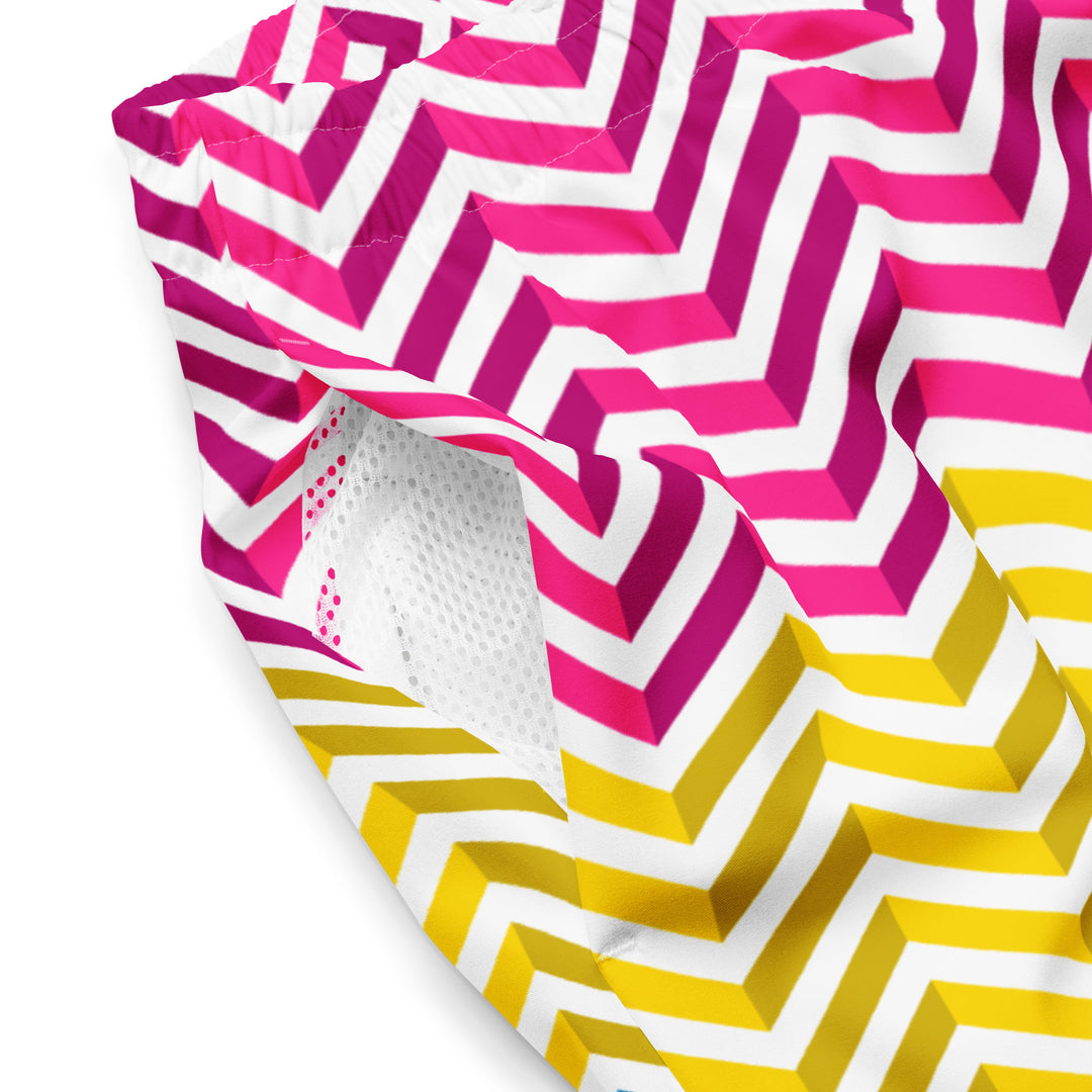 Pansexual Zig Zag White Swimming Trunks Swimwear The Rainbow Stores