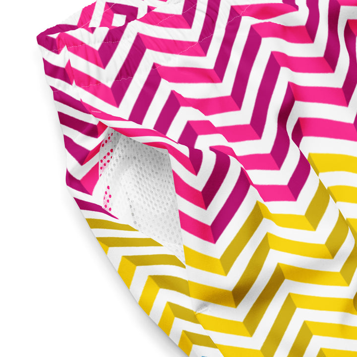 Pansexual Zig Zag White Swimming Trunks Swimwear The Rainbow Stores