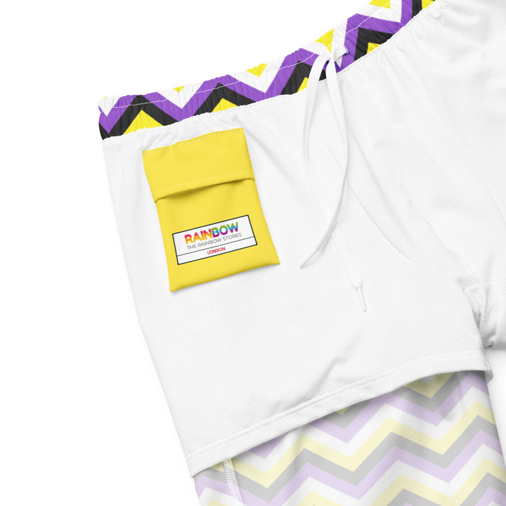Non-Binary Zig Zag Swimming Trunks Swimwear The Rainbow Stores