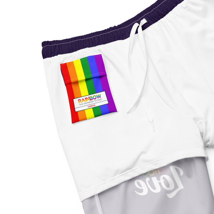 Choose Love Blue Swimming Trunks Swimwear The Rainbow Stores
