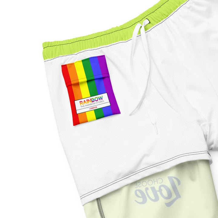 Choose Love Lime Swimming Trunks Swimwear The Rainbow Stores
