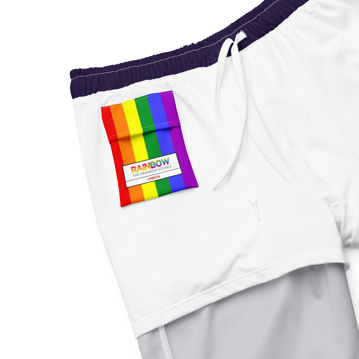 Midnight Blue Swimming Trunks With Rainbow Pocket Swimwear The Rainbow Stores