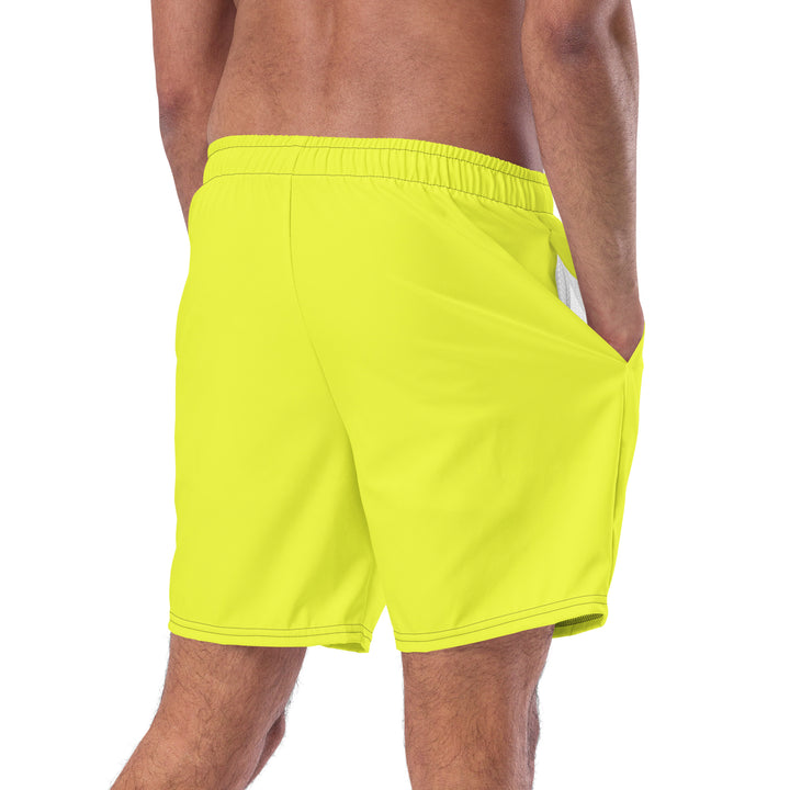 Neon Yellow Swimming Trunks with Rainbow Pocket Swimwear The Rainbow Stores