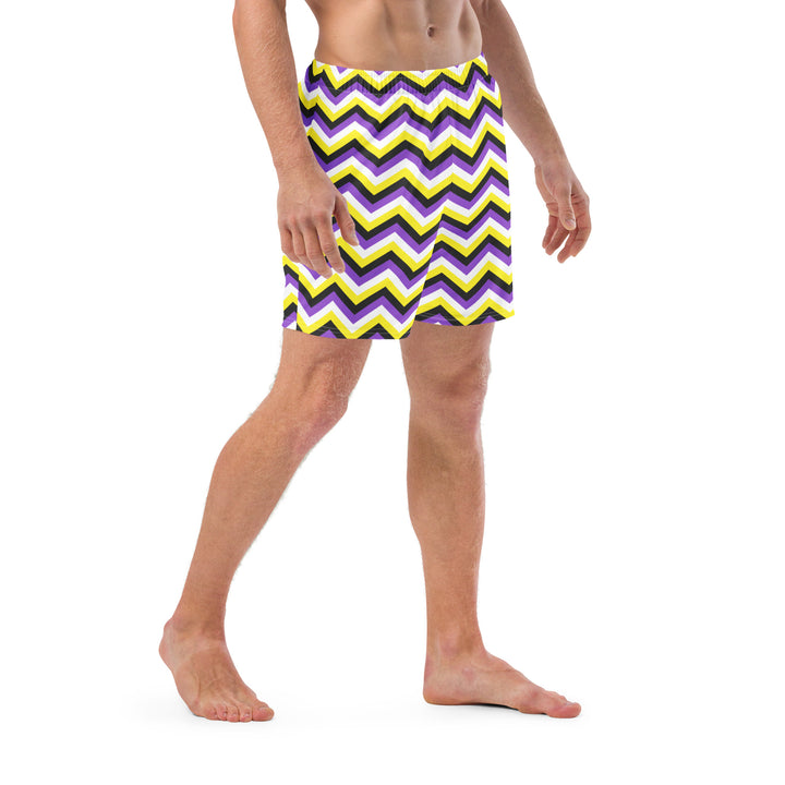 Non-Binary Zig Zag Swimming Trunks Swimwear The Rainbow Stores