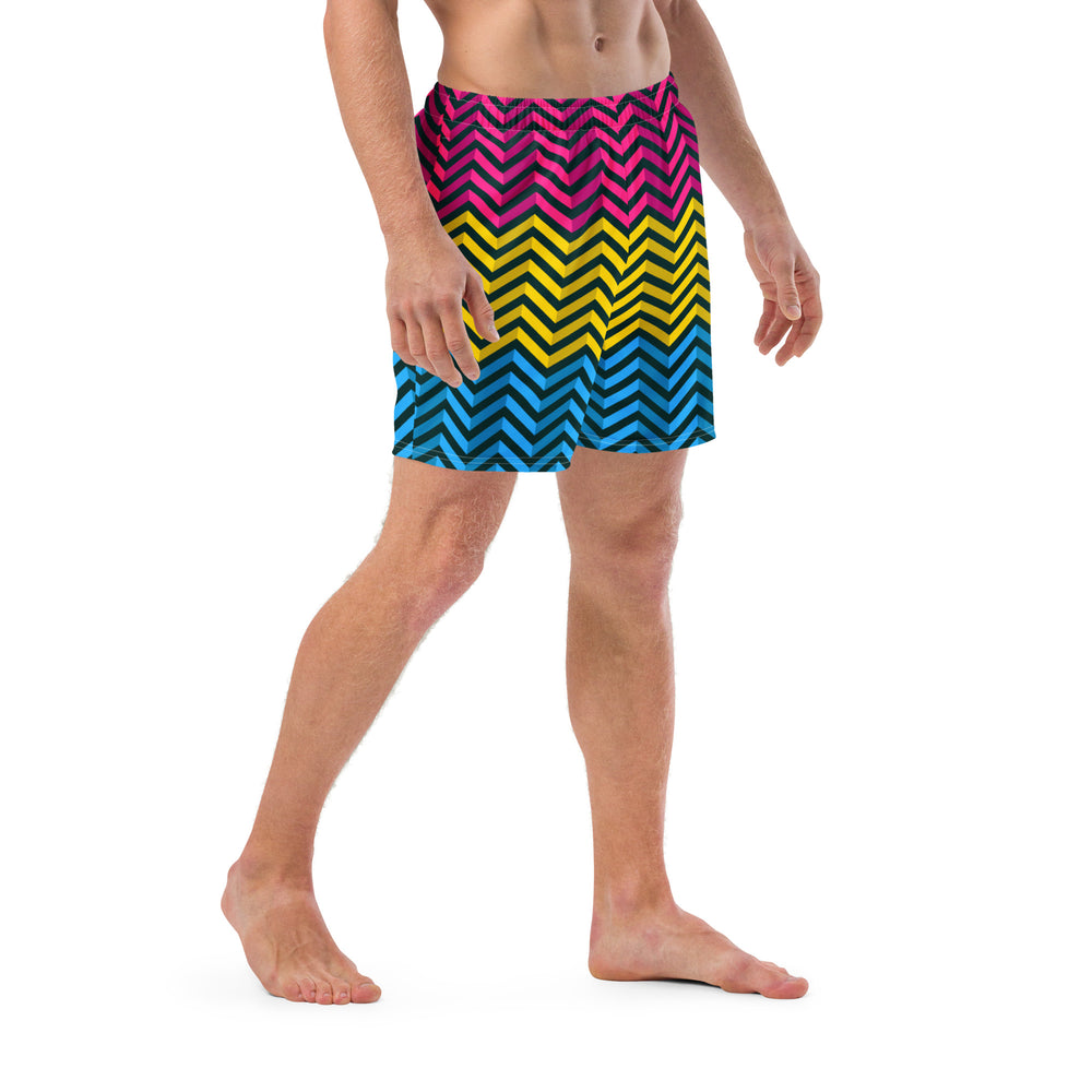 Pansexual Zig Zag Blue Swimming Trunks Swimwear The Rainbow Stores
